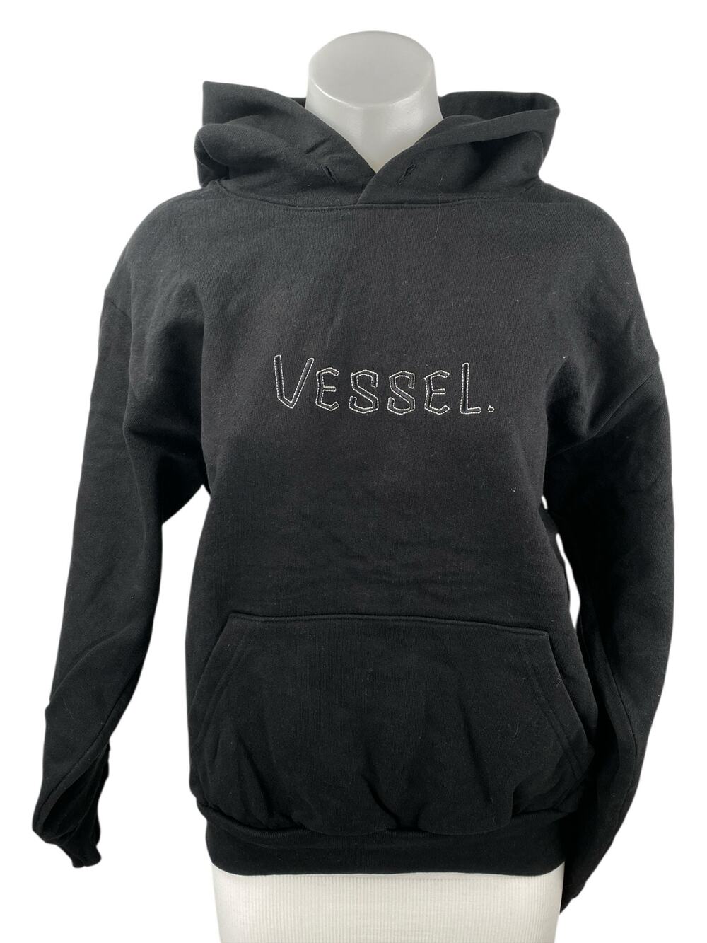 Vessel Black Embroidered Hooded Hoodie Long Sleeve Sweater Sweatshirt Top Size S